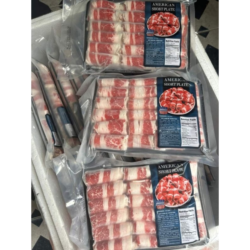 Ba chỉ bò Mỹ cuộn.khay 500g( giao hỏa tốc )