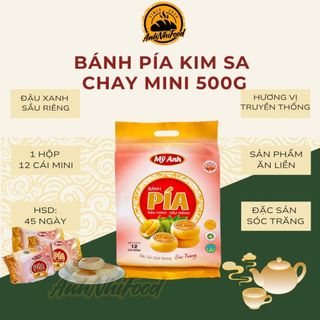 Bánh Pía kim sa Mỹ Anh ĐẬU CHAY MINI tan chảy 500g,bánh pía Sóc Trăng tan chảy,bán chạy [TÚI 12 BÁNH]