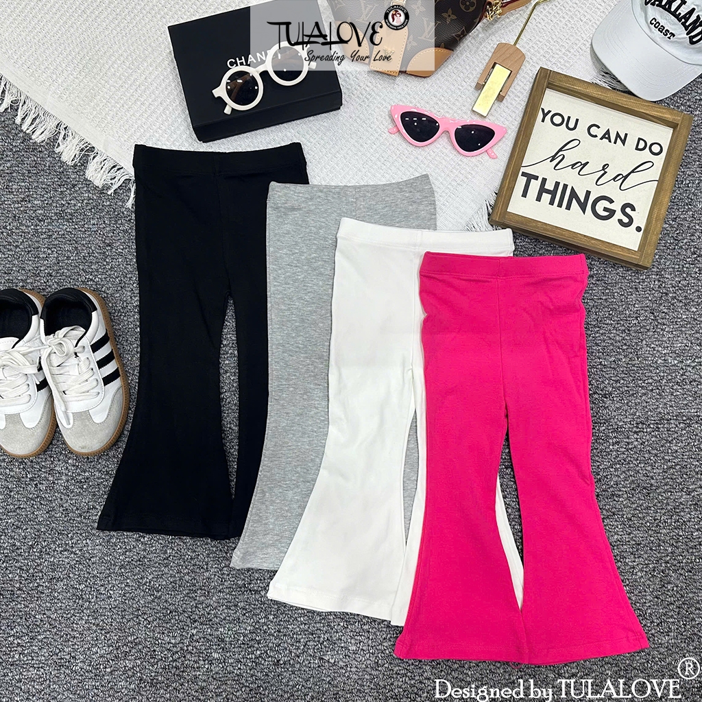 Quần Bé Gái Ống Loe Vải Zip Co Dãn Mạnh Quần Dài Ống Loe Bé Gái Tulalove