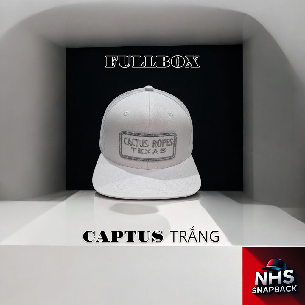 Nón Snapback Fullbox Captus Full Trắng Lưới CaptusT.