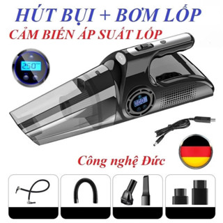 Máy Hút Bụi Ô Tô Xiaomi DC12V, Hút Bụi Cầm Tay 5IN1 Hút bụi, Bơm lốp, Đo Áp Suất Lốp,Đèn Pin BH 12T