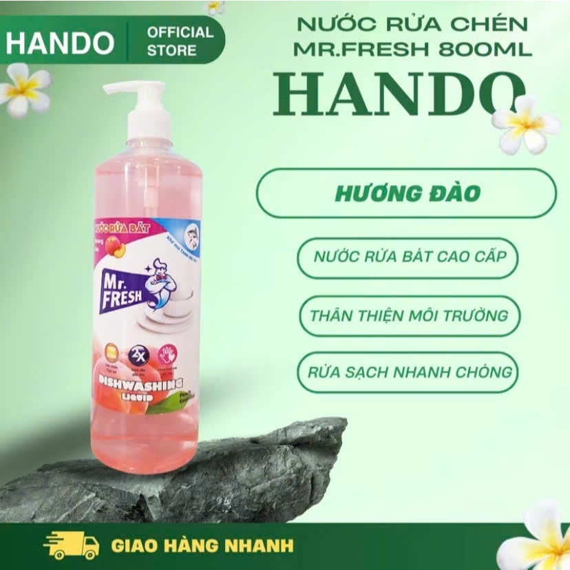 Nước rửa bát Mr.Fresh hương đào chai 800ml