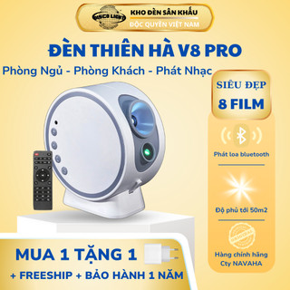  Đèn thiên hà galaxy V8 Disco Light có loa bluetooth chiếu bầu trời sao vũ trụ tinh vân dành decor trang trí phòng 