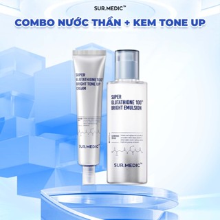 Bộ Đôi Dưỡng Trắng Da Kem Tone Up + Nước Thần Trắng Da SUR.MEDIC Super Glutathione 100 Bright 160ml