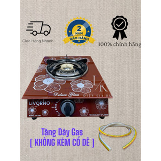 Bếp gas đơn kính chén nhôm LIVORNO - BK380N [ TẶNG KÈM DÂY GAS ]