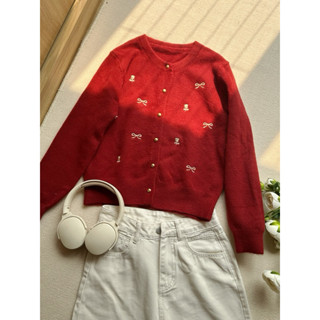 Áo len nữ dài tay, Áo len Cadigan lông thỏ kiểu Hàn Quốc form rộng, Áo Khoác Len Cobe - Hàng Có Sẵn