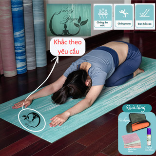  Thảm tập yoga cao cấp thảm yoga gấp gọn chống trượt 2 mặt thảm tập gym cao su tinh khiết vân mây thảm tập khắc tên 