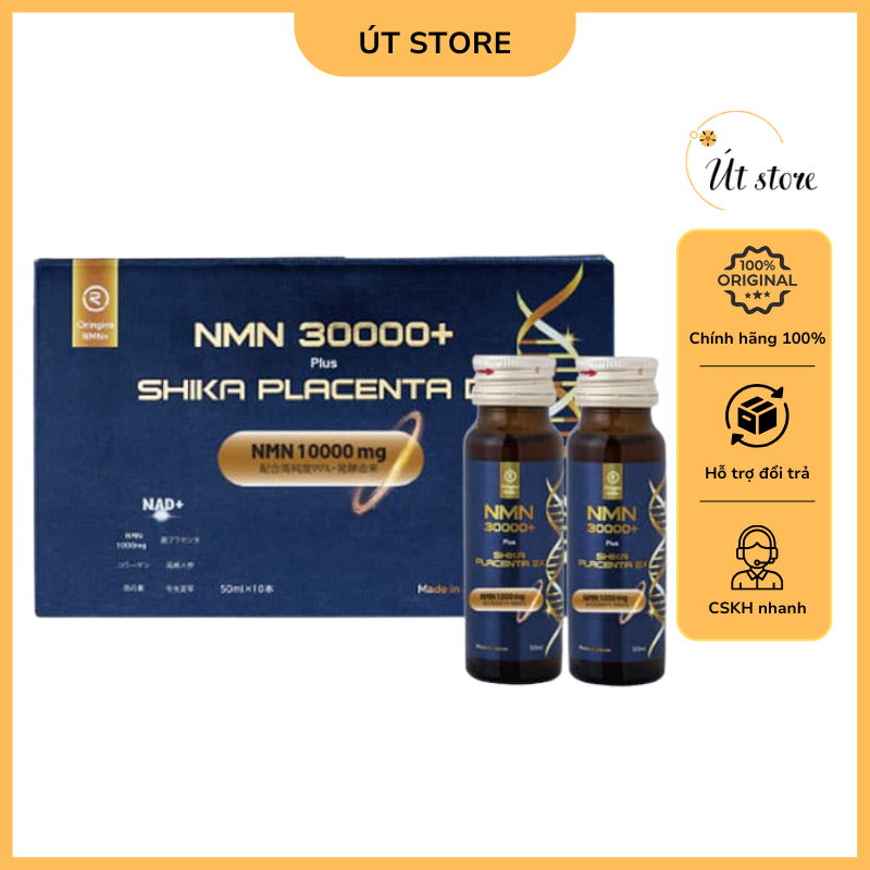 Nước uống trắng da NMN 30000+ Plus Shika Placenta EX Daido - Nhật Bản trẻ hóa tế bào Nhật