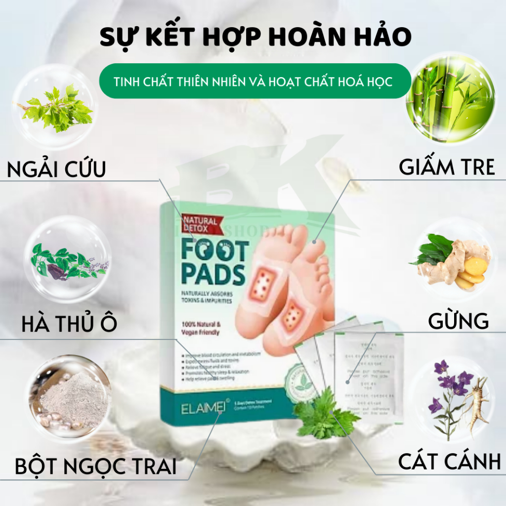 Miếng Dán Thải Độc Chân Sol Lora Đào Thải Độc Tố Cơ Thể, Giảm Đau Nhức, Ngủ Giấc Ngon, Cải Thiện Tiêu Hoá | BK INNO