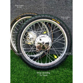 CẶP BÁNH CĂM WAVE DREAM,WAVE 110 TRƯỚC SAU ĐÙM NIỀN NHÔM SOLUTE,BAN ZAI,DALE,SHAR SPEED  VỎ CRV  60.70 KÈM 2 MÁ PHANH