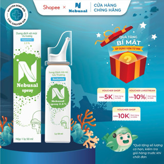 Xịt Mũi NEBUSAL Nước Muối ưu trương2.3% Giảm Nhanh Nghẹt Mũi Sổ mũi cho Người Lớn và Mẹ Bầu