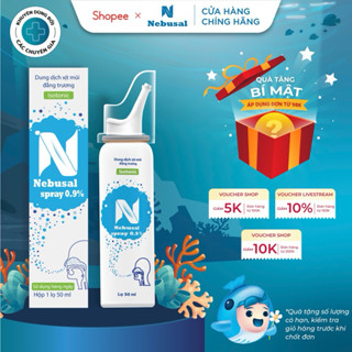 Nước Muối sinh lý Xịt Mũi Nebusal 0.9% vệ sinh mũi hàng ngày, phòng ngừa nghẹt mũi, sổ mũi chai 50ml