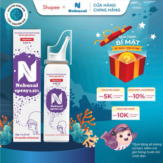 Xịt Mũi NEBUSAL 0.65 Hyaluronic Giảm Khô mũi, Dưỡng Ẩm Mũi , Phục Hồi Viêm Mũi Viêm Xoang chai 50ml