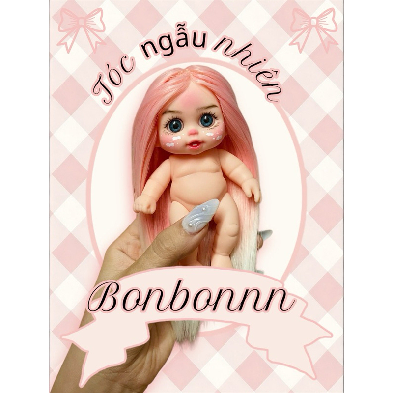 Búp bê 5in gái, búp bê nhựa tóc Màu Ngẫu Nhiên