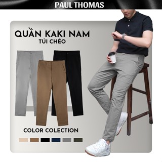 Quần Kaki Nam PAUL THOMAS, Quần Dài Túi Chéo Chất Liệu Kaki Cao Cấp, Form Regular Co Giãn, Thấm Hút