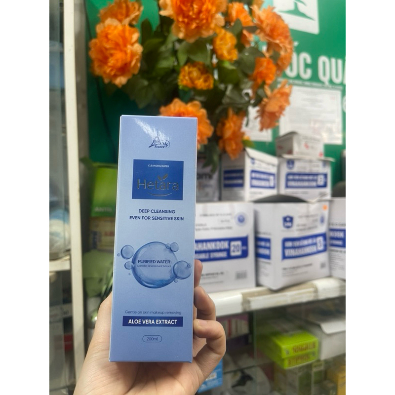 Nước tẩy trang Hetara chai 200ml làm sạch da, bụi bẩn, hạn chế sự phát triển của vi khuẩn phát triển