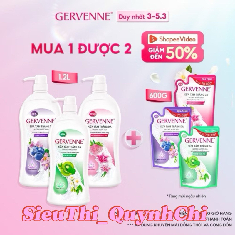 Sữa Tắm Tráng Da Gervenne 900g