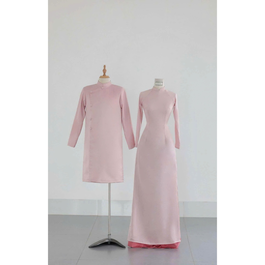 Áo dài cách tân nam vải lụa tafta trơn - Áo dài mặc cưới, tết, bưng tráp, chụp ảnh