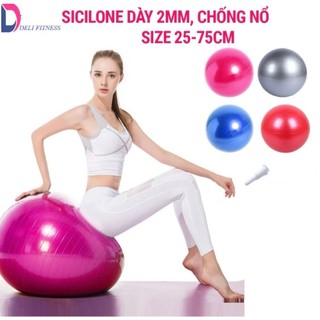  Bóng hơi tập gym yoga Trơn 45cm 55cm  KO Kèm Bơm  BÓNG TẬP GYM YOGA- BÓNG ĐẨY TRẺ EM 