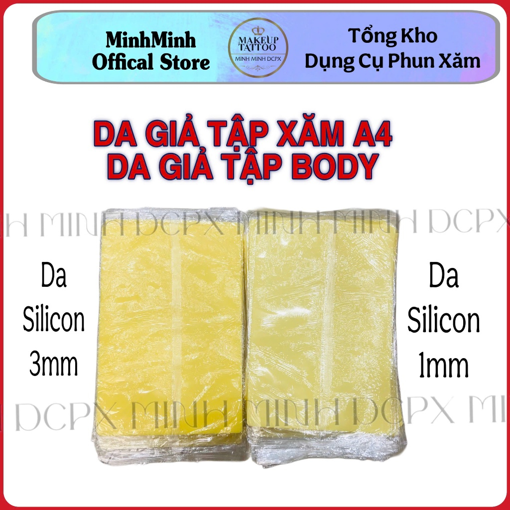 [1mm- 3mm] Da Giả Tập Phun Xăm Tattoo, Tâp Xăm Body Dày 3cm, Da Giả Silicon Tập Xăm Tattoo