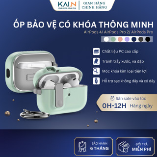 Ốp bảo vệ Airpods 4, Airpods pro 2, Airpods Pro Kai.N Pop Up chống xước chống bẩn có khóa thông minh kèm móc treo