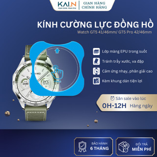 Kính cường lực Kai.N cho đồng hồ GT5, GT5 Pro/ GT4 kèm khung dán chống bụi bẩn vân tay
