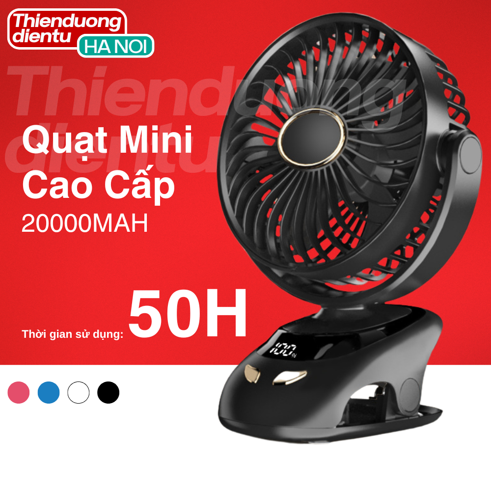 (20000 mAh) Quạt Mini Tích Hợp Đèn Ngủ Cao Cấp - BH 12 tháng