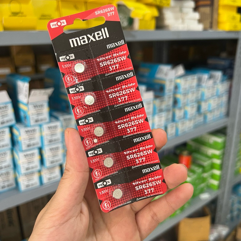 Vỉ 5 Viên Maxell SR626SW - SR626 - 626 - 377 - LR626 - AG4 Pin Đồng Hồ Đeo Tay Nhật