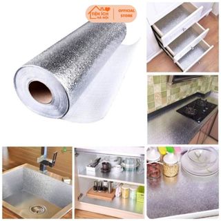 Cuộn Giấy Bạc Dán Bếp Kích Thước Dài 2m Rộng 60cm Chống Thấm, Chống Bám Bẩn Đa Năng