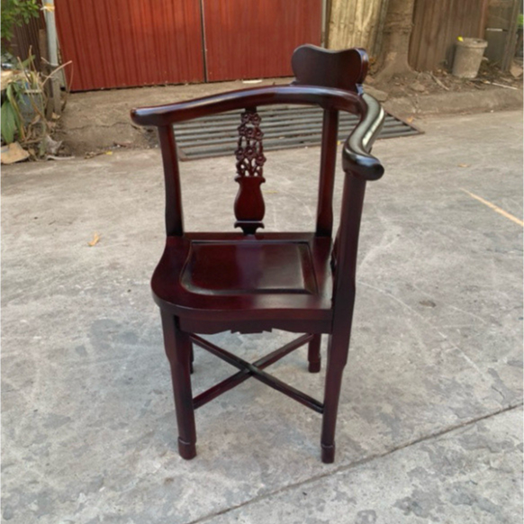 ghế cà phê gỗ Ghế góc ngồi trang trí thư giãn gỗ hương cao 80cm