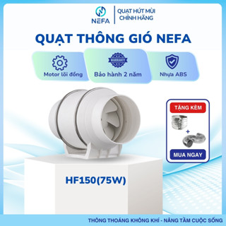 Quạt thông gió hút mùi Nefa HF150 công suất 75W, phù hợp không gian phòng bếp 15-20m2