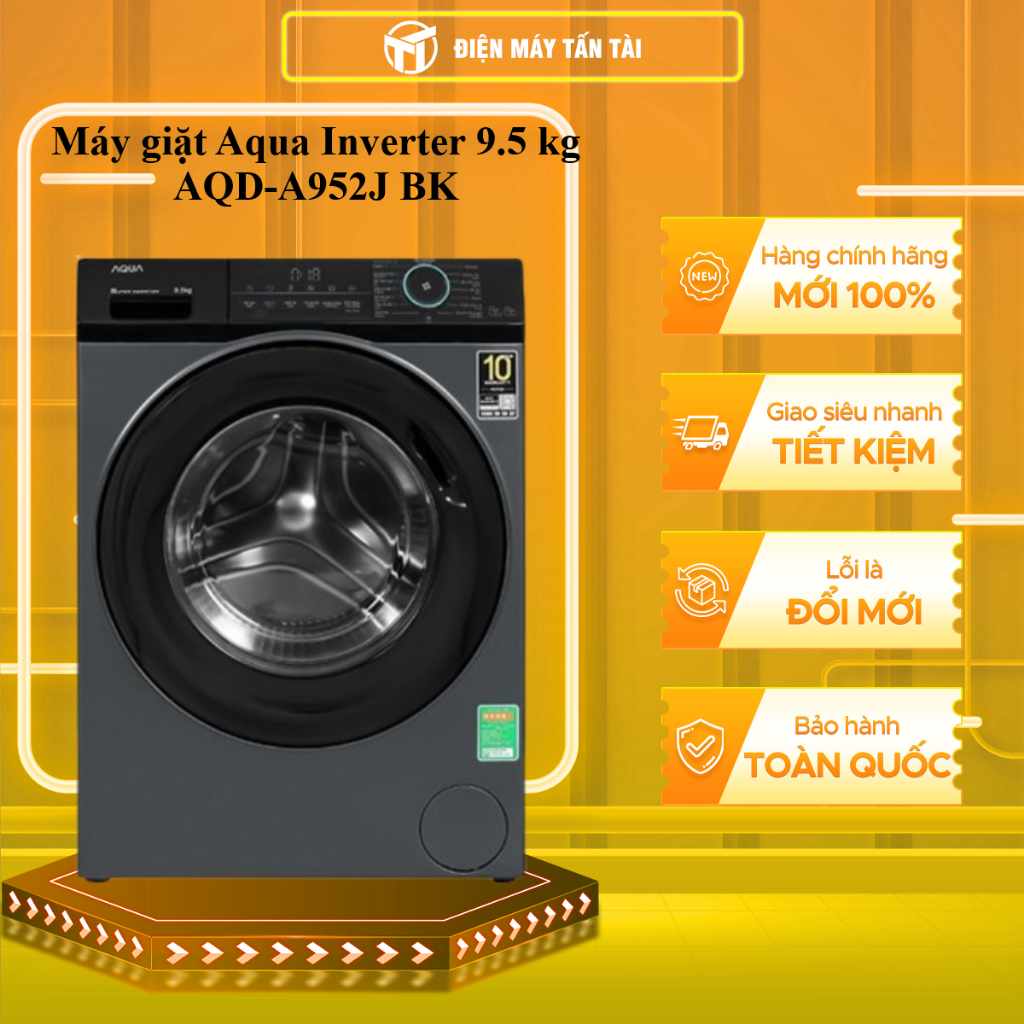 AQD-A952J(BK) - Máy giặt Aqua Inverter 9,5 kg AQD-A952J(BK) / AQD-A902J.BK - GIAO TOÀN QUỐC