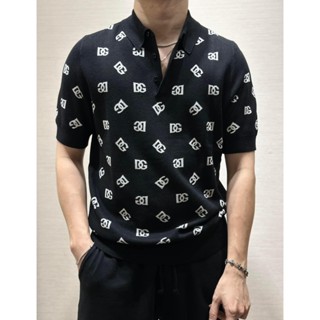 [Hight Quality] Áo Polo dolce & gabbana Monogram Jacquard Black Cao Cấp, Áo thun dolce & gabbana, Áo nam, Áo polo nam