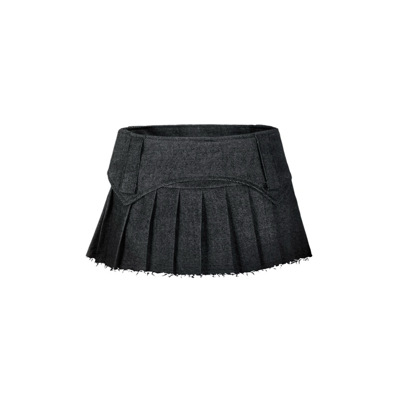 CHÂN VÁY JEAN XẾP LY XÁM ĐEN - ASTERACEAE CHÍNH HÃNG