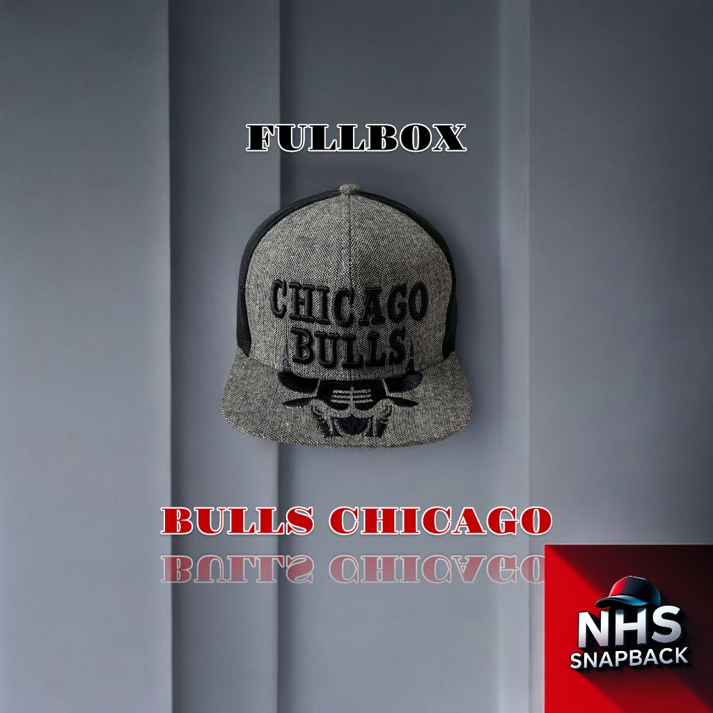 Nón  Snapback Fullbox  Bulls Chicago Xám Bulls_Xám001.