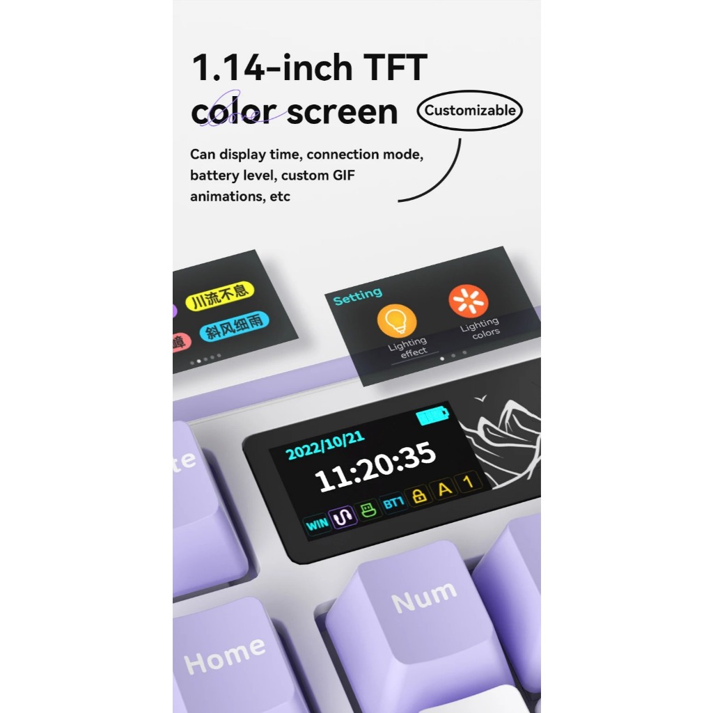 Bàn phím cơ Ajazz AK980 - 3 Mode kết nối - Led RGB- Gasket Mount - Pin 8000Mah | BigBuy360 - bigbuy360.vn