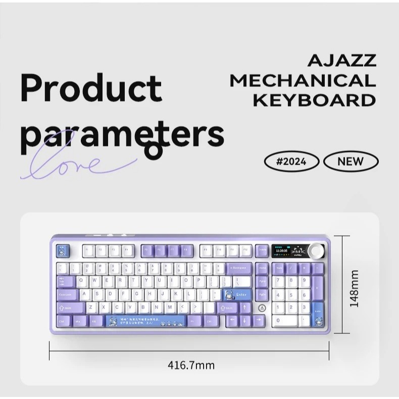 Bàn phím cơ Ajazz AK980 - 3 Mode kết nối - Led RGB- Gasket Mount - Pin 8000Mah | BigBuy360 - bigbuy360.vn