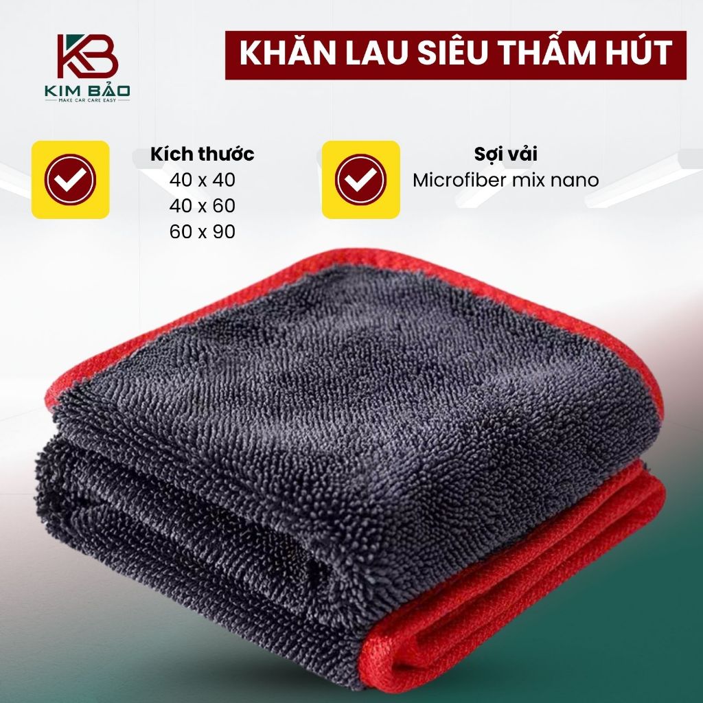 Khăn Lau Ô Tô Sợi Microfiber Cao Cấp