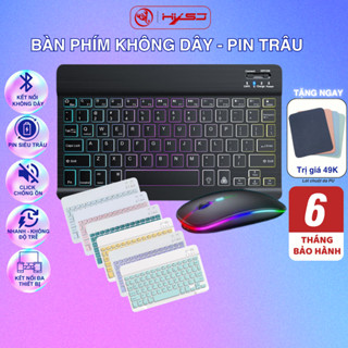 Bộ bàn phím và chuột không dây Bluetooth có LED RGB thích hợp cho máy tính bảng iPad,  điện thoại