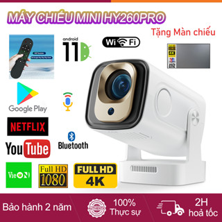 Máy chiếu mini HY260pro Tự động lấy nét Android 11 Full HD 1080P 4K WiFi 2,4/5G Hỗ trợ giọng nói Kết nối điện thoại ipd