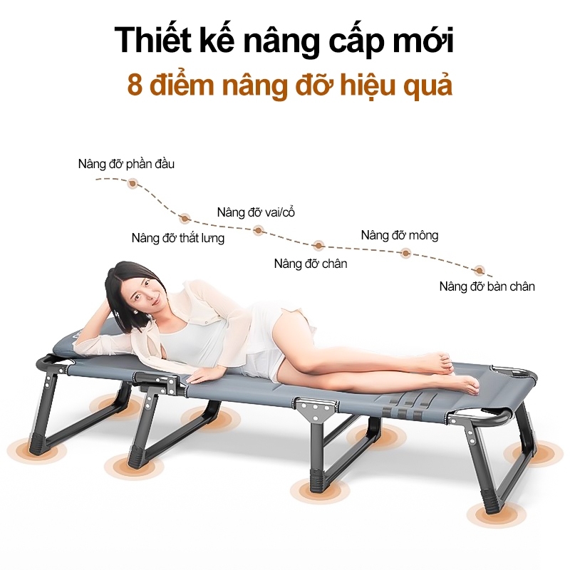 ALVIN Giường Gấp 193x62cm Ghế Thư Giãn Có Đệm - Giường Xếp Di Động Thoải Mái | BigBuy360 - bigbuy360.vn