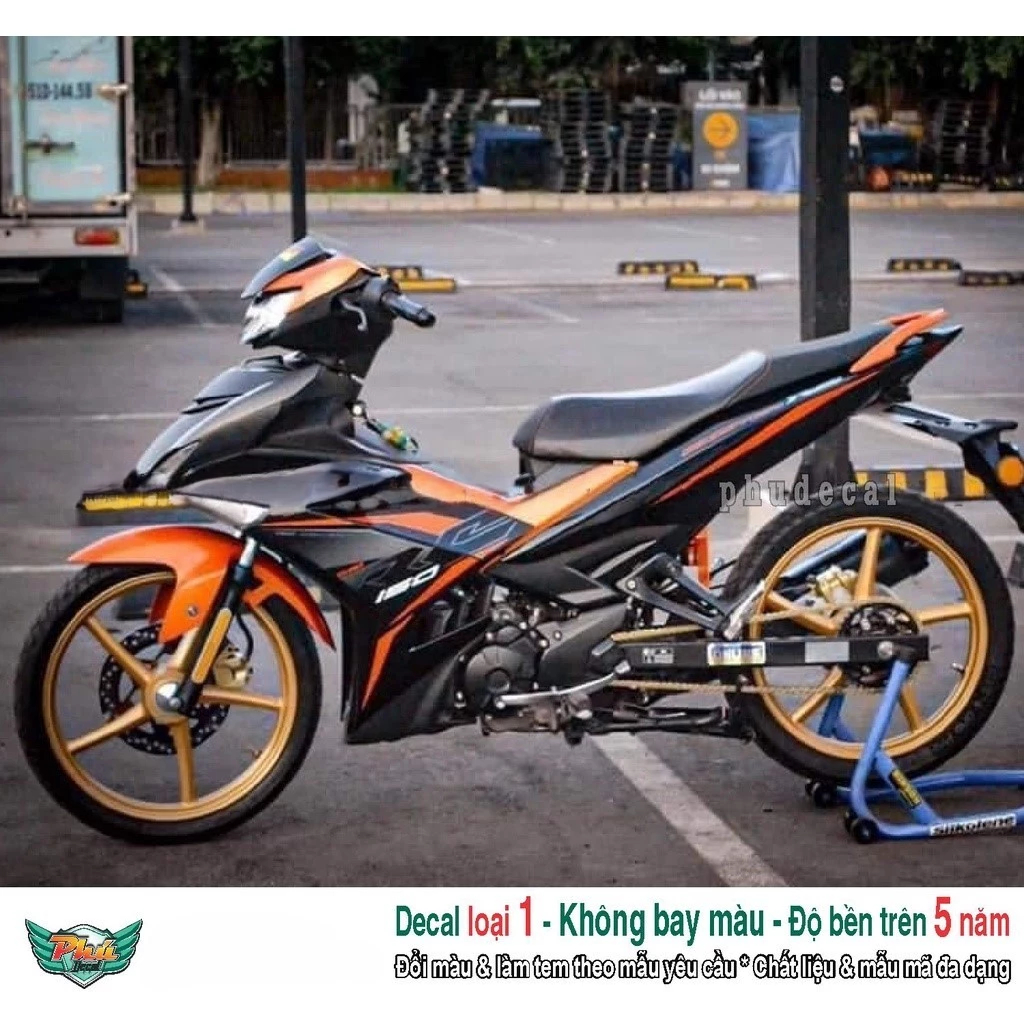 Tem rời Exciter 150 Rc cam đen (H)