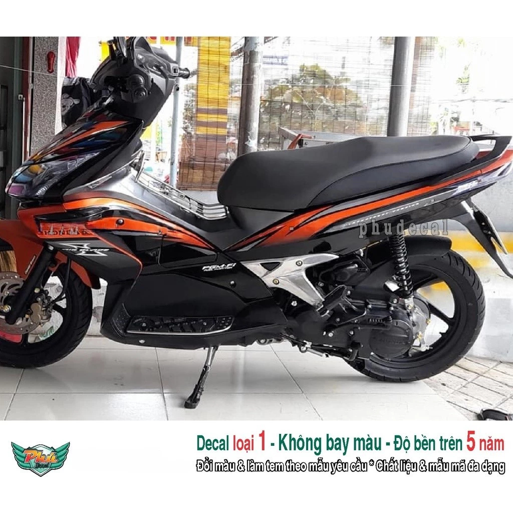 Tem rời Ab thái 2010 đen cam cover - Decal 3 lớp cao cấp, chống nước, không bay màu(H)