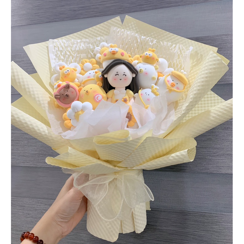 Bó hoa đất sét tự khô size to