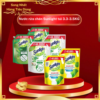 Nước Rửa Chén Bát Sunlight CHANH, TRÀ XANH VÀ THIÊN NHIÊN LÔ HỘI- Túi 3.5KG