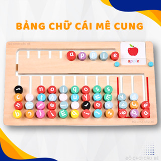 Bảng Chữ Cái Montessori Kèm Thẻ Tiếng Anh Bằng Gỗ Cho Bé Tư Duy Nhận Biết Mặt Chữ, Phát Triển Trí Tuệ Toàn Diện