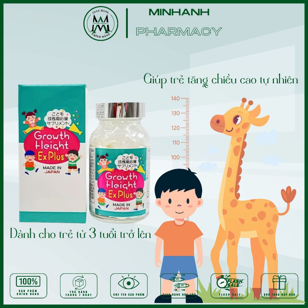 Viên uống hỗ trợ tăng chiều cao cho trẻ Growth Height EX Plus Nhật Bản hộp 300 viên