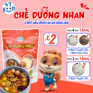[CDN x 2] 1 KG Chè dưỡng nhan tuyết yến Set Lớn 14 vị ít đường có hoa mộc 47Food nấu dược 25-30 chén