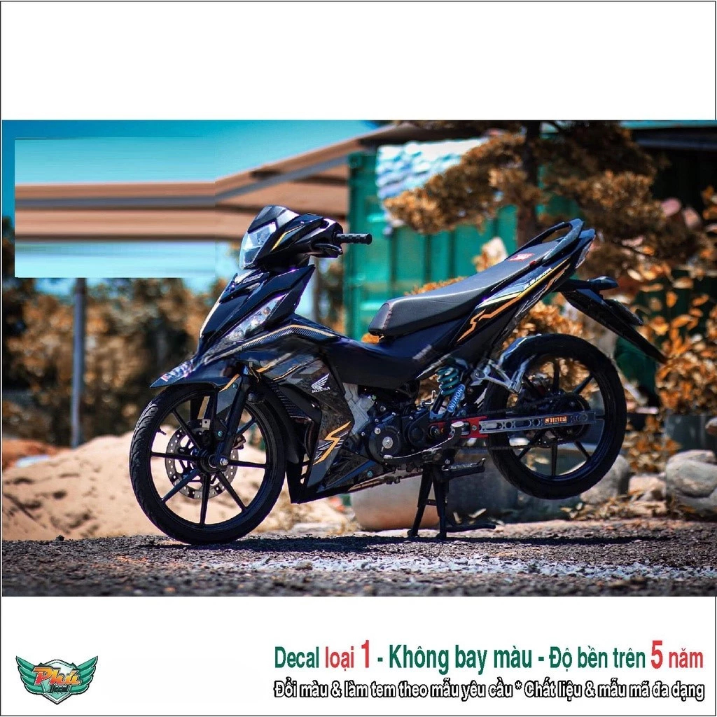 Tem rời Winner v1 Rs đen vàng - Decal 3 lớp cao cấp, chống nước, không bay màu (H)