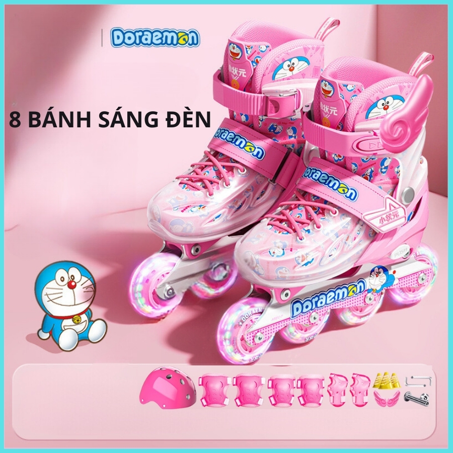 [Tặng cốc patin, tặng cánh tiên] Giày Trượt Patin Trẻ Em Doremon chính hãng, giày patin Doraemon cho